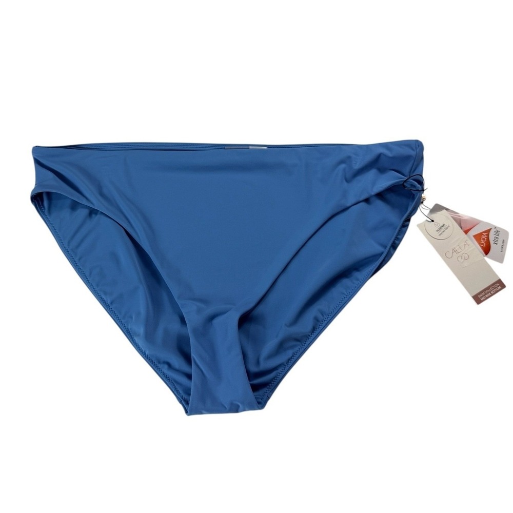 CALIA Tranquil Blue Mid Rise High Leg Bikini Bottom XXL WSA15401SP25 NEW